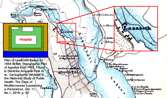 Map of Cephalonian Lazaretto